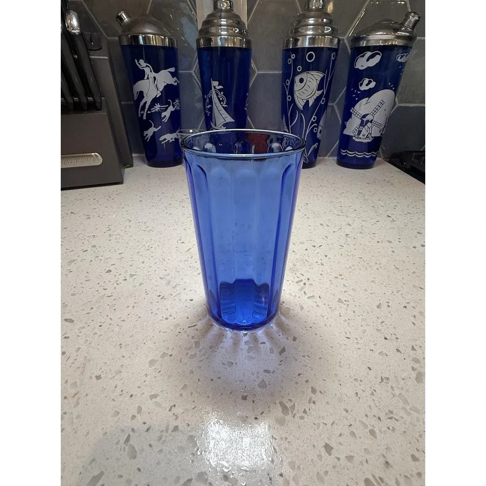 Hazel Atlas Panel Optic Paneled Blue 4 3/4